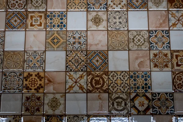 Small Tiles Ceramic Mosaic Wall — Stok fotoğraf