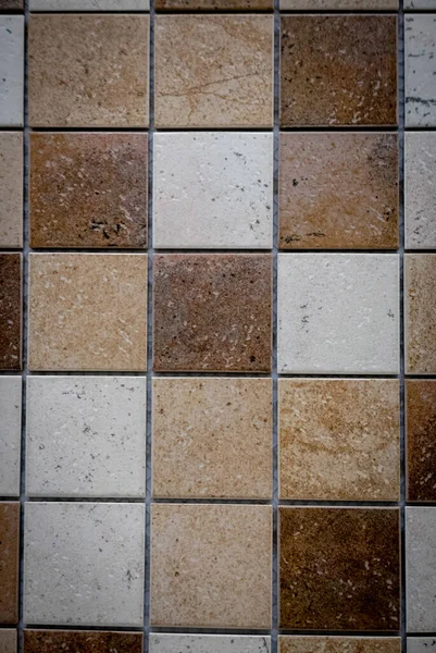 Brown Ceramic Mosaic Wall Background — 图库照片