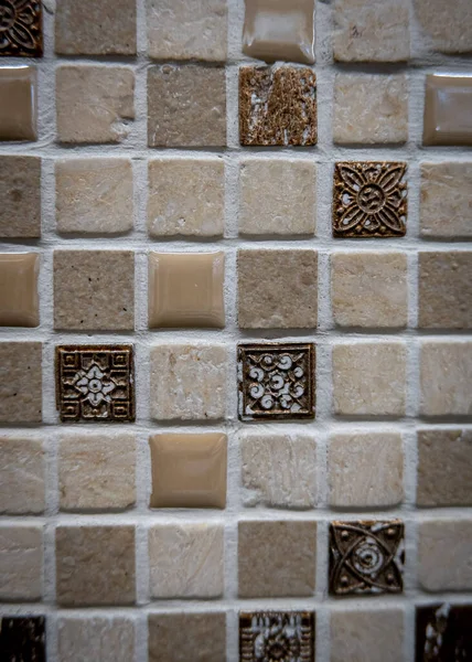 Brown Ceramic Mosaic Wall Background — Stok fotoğraf