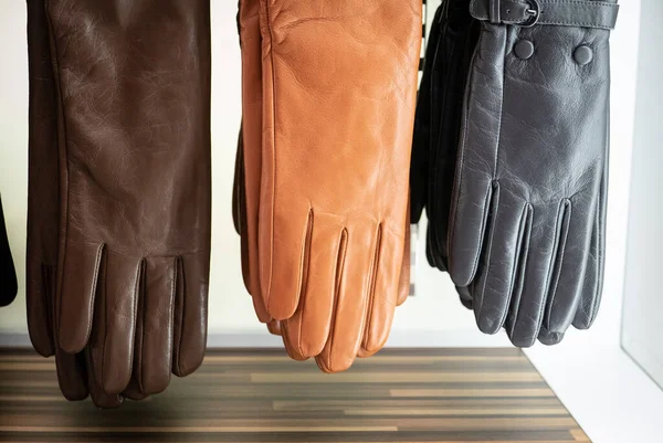 Leather gloves for winter season