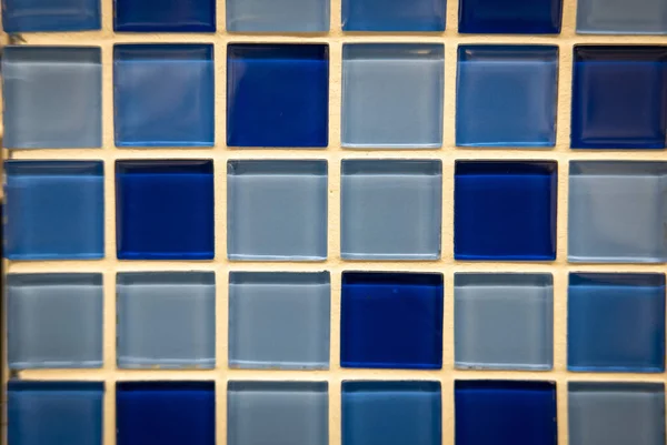 Blue Ceramic Mosaic Wall Background — 图库照片
