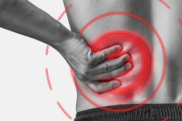 Acute Pain Lower Back Close — Stock Photo, Image