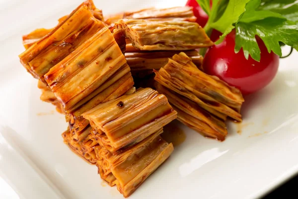 Braised Dried Beancurd Sticks Chinese Cuisine — Stock Photo, Image