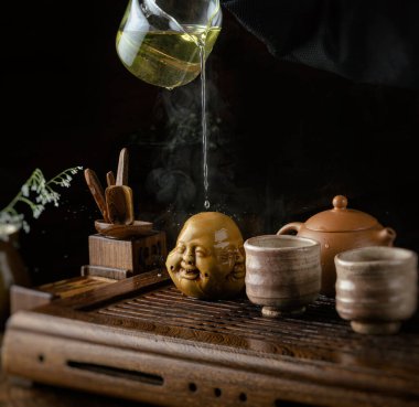 Lezzetli Asya yemeklerinin yakın görüntüsü