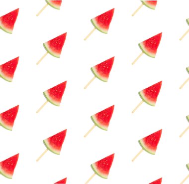 Renk grubunda karpuz dilimleri ile düz konum