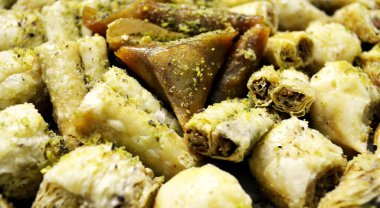 Arka plan için lezzetli hamur işi yakın plan çekimi.