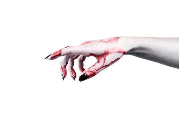 Krwawa Ręka Samicy Odizolowana Białym Tle — Zdjęcie stockowe