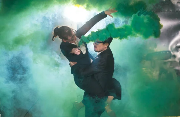 Pasadoble Baile Solitario Latino Danza Contemporánea Hombre Mujer Guapos Bailando —  Fotos de Stock