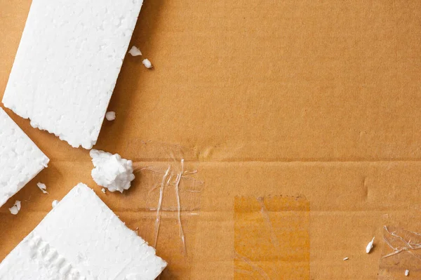 Белый Пенополистирол Материал Упаковки Ремесел — стоковое фото