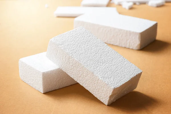 Polistirolo Espanso Bianco Materiale Imballaggi Applicazioni Artigianali — Foto Stock