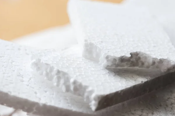 White Polystyrene Foam Material Packaging Craft Applications — 图库照片