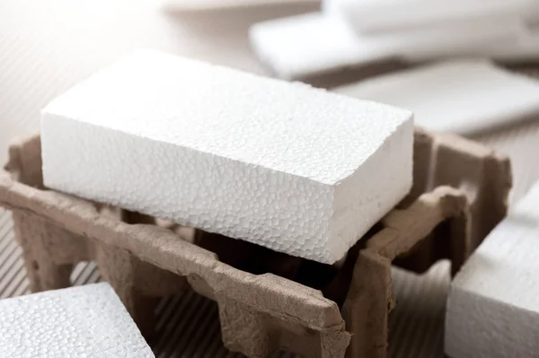 White Polystyrene Foam Material Packaging Craft Applications — Fotografia de Stock