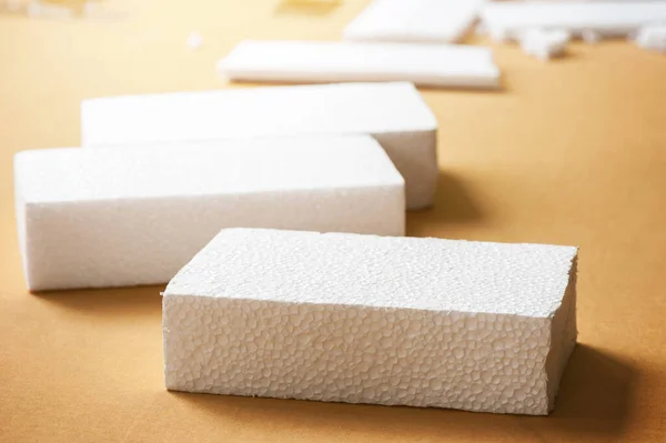 White Polystyrene Foam Material Packaging Craft Applications — Stockfoto
