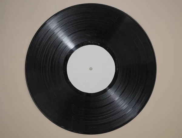 Vinyl Plaat Beige Achtergrond — Stockfoto