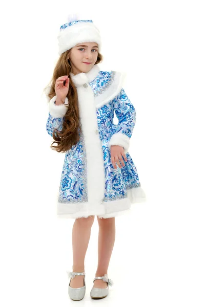 Little Girl Snow Maiden Costume — Stock Photo, Image