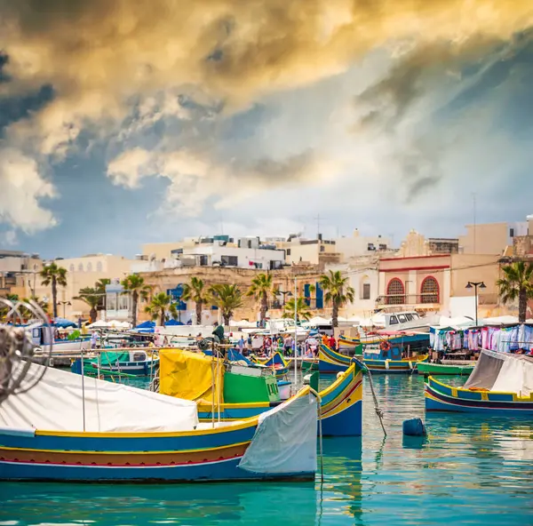 Fishing Boats Marsaxlokk Malta — Stock Photo, Image