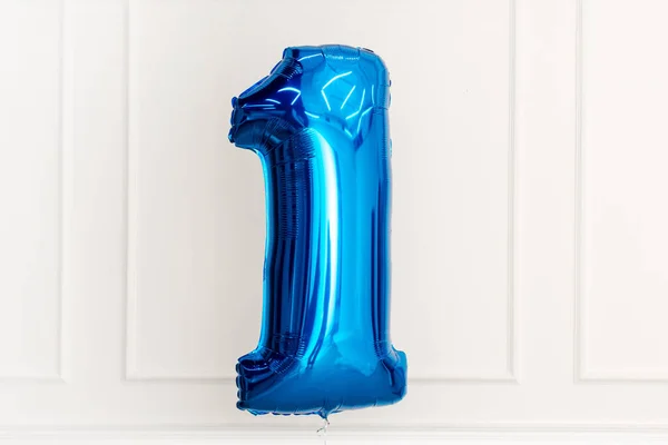 Modrý Balón Narozeninám Doma — Stock fotografie