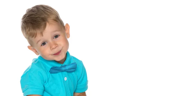 Der Kleine Junge Lächelt Porträt Nahaufnahme — Stockfoto