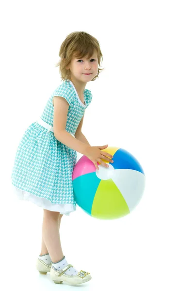 Little Girl Playing Ball — Stock Photo, Image