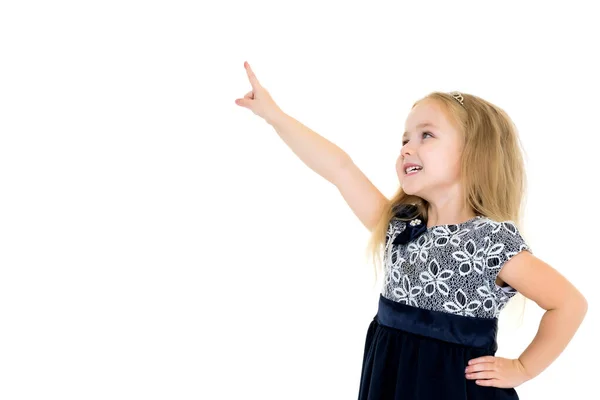 Little Girl Showing Finger — Stock Photo, Image
