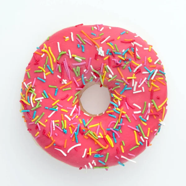 Donut Aux Paillettes Colorées Isolé — Photo