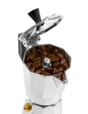 koffiebonen en mokka machine