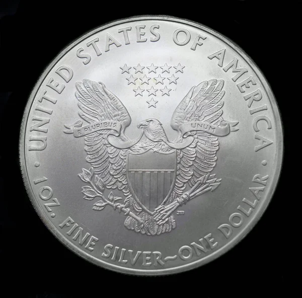 Amerikaanse Zilveren Adelaar Dollar Munt — Stockfoto