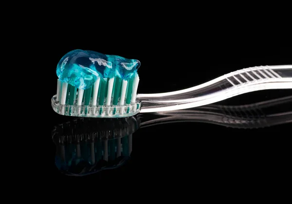 Toothbrush Paste Close View — Stock Photo, Image