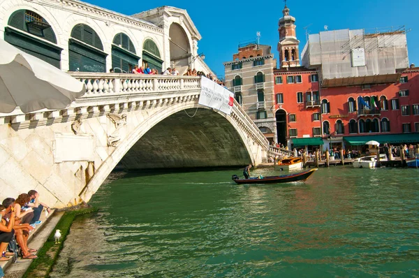 Venecia Italia Puente Rialto Vista — Foto de Stock