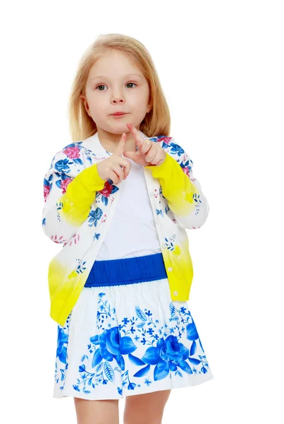 Dziewczynka Lato Sukienka Rosyjski Ornament — Zdjęcie stockowe
