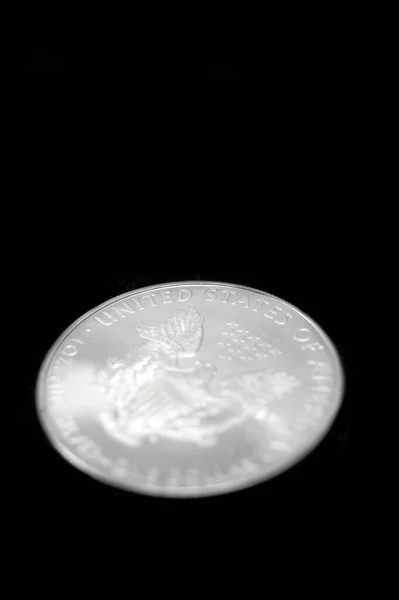 Americké Stříbrné Mince Dolaru — Stock fotografie