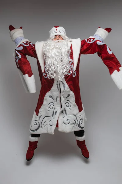 Father Frost Posing Arms Namaste Gesture — Stock Photo, Image