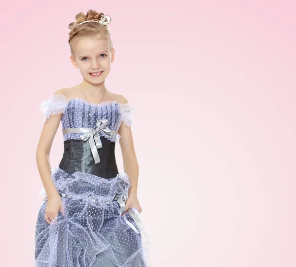 Красивая Маленькая Девочка Платье Принцессы — стоковое фото