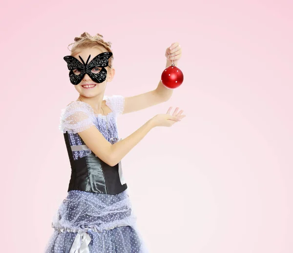Holčičku Princeznu Karnevalové Masky — Stock fotografie