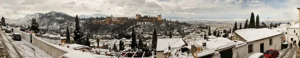 Tormenta Nieve Con Aguanieve Aceras Granada — Foto de Stock