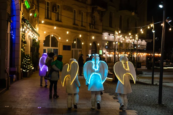 Lviv Ukraine Décembre 2020 Nouvel Sapin Noël Dans Ville Européenne — Photo