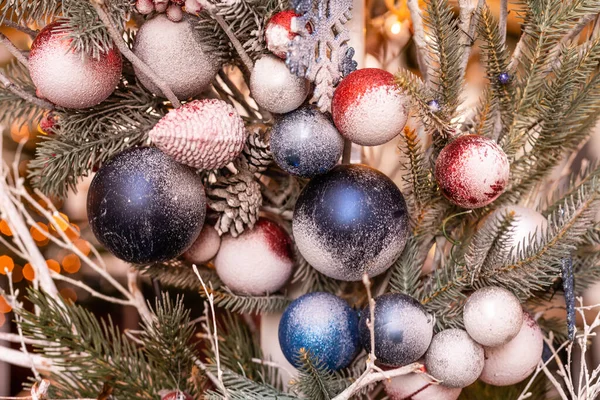 Sacco Ornamenti Natalizi Palle Natale Sul Mercato — Foto Stock