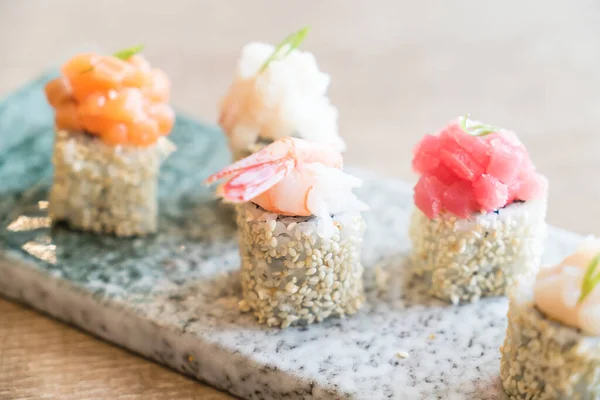Sushi Chutné Japonské Mořské Plody Koncept — Stock fotografie
