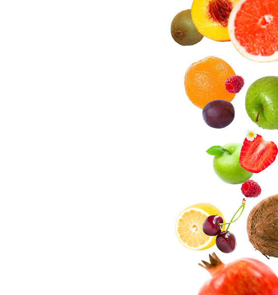 healthy food ingredients on white background