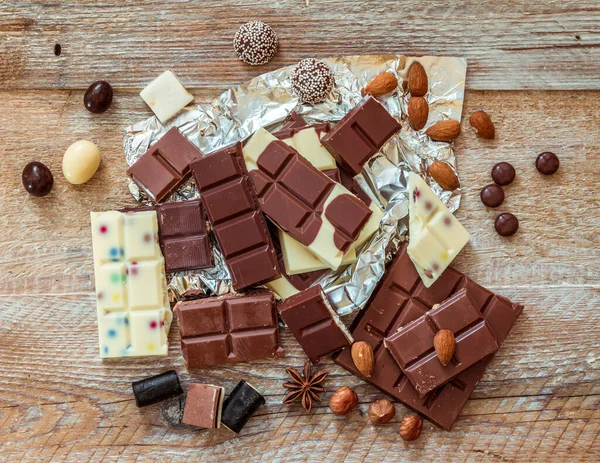 Çikolata Şekerler Yakın Plan Görüntü — Stok fotoğraf