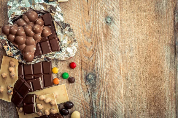 Çikolata Şekerler Yakın Plan Görüntü — Stok fotoğraf