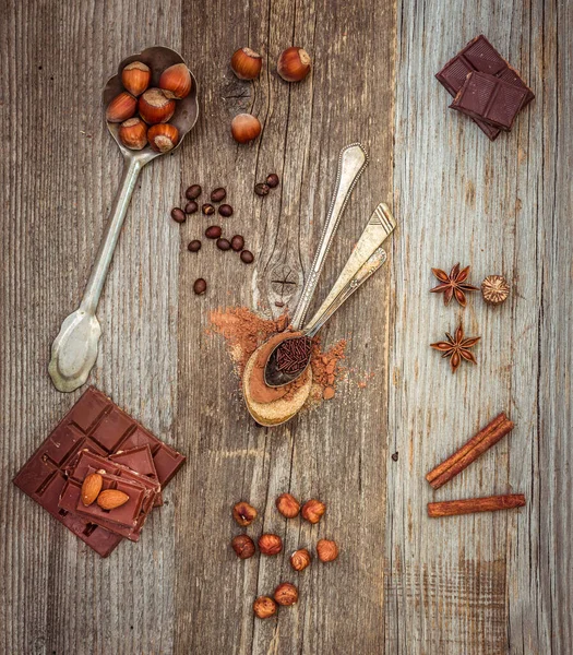 Kahve Çekirdekleri Çikolata — Stok fotoğraf