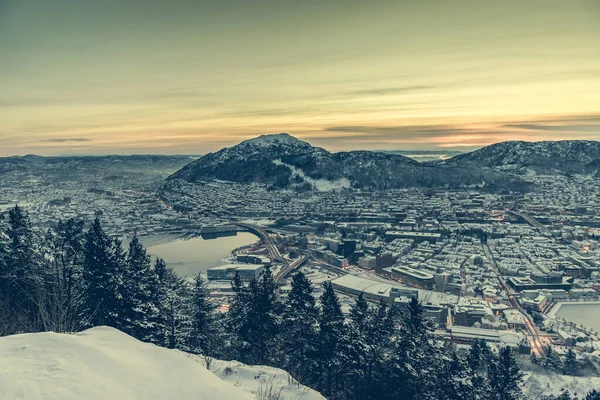 Panoramatický Pohled Ochozu Bergenu — Stock fotografie