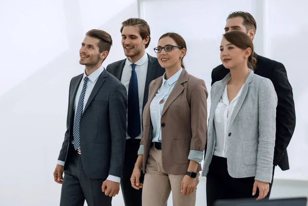 Group Employees Standing Desktop — Stock Photo, Image