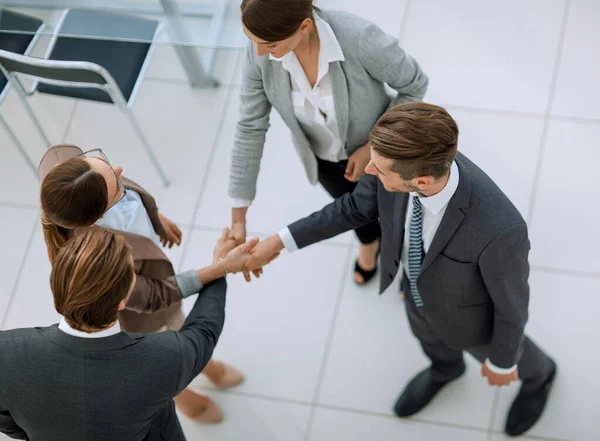 View Handshake Najlepszych Partnerów Biznesowych — Zdjęcie stockowe