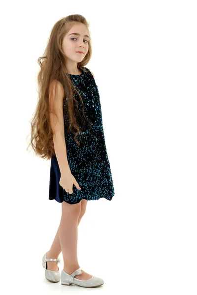 Şık Elbiseli Küçük Kız — Stok fotoğraf