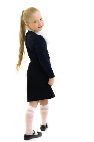 Beautiful School Girl Long Silky Hair — Stock Photo, Image