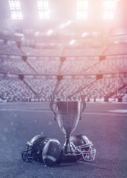 Closeup American Football Helmets Trophy — Stock Photo, Image