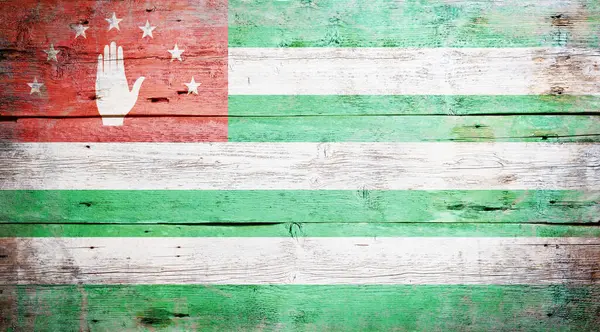 Flag Abkhazia Painted Wooden Background — Stock Photo, Image
