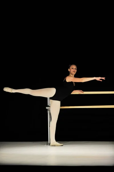 Ballet Girl Dancing Black — Stock Photo, Image